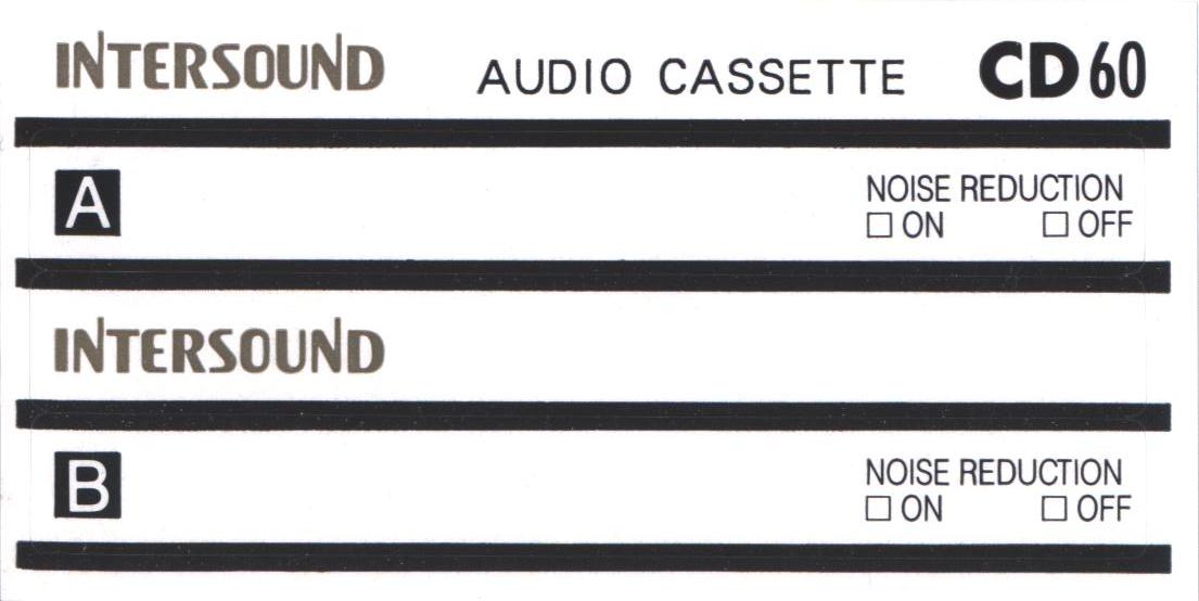 Compact Cassette Intersound CD 60 Type II Chrome 1985 Europe