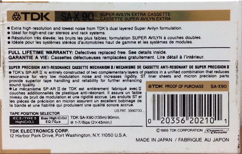 Compact Cassette: TDK  -  90