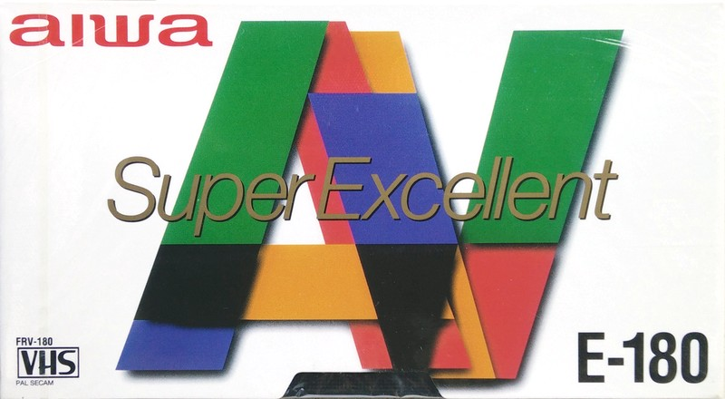 VHS, Video Home System Aiwa 180 "AV E-180 Super Exelent" Type I Normal Europe