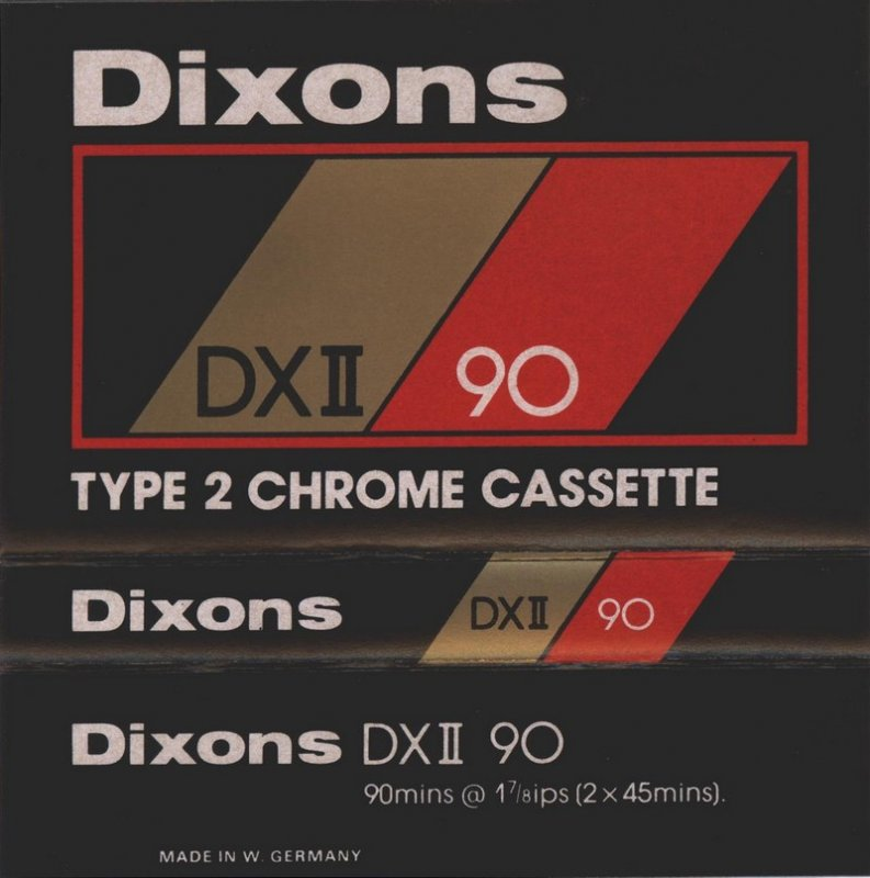 Compact Cassette Dixons DX II 90 Type II Chrome 1979 UK