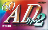 Compact Cassette TDK AD2 60 "AD2-60" Type II Chrome 1995 Japan