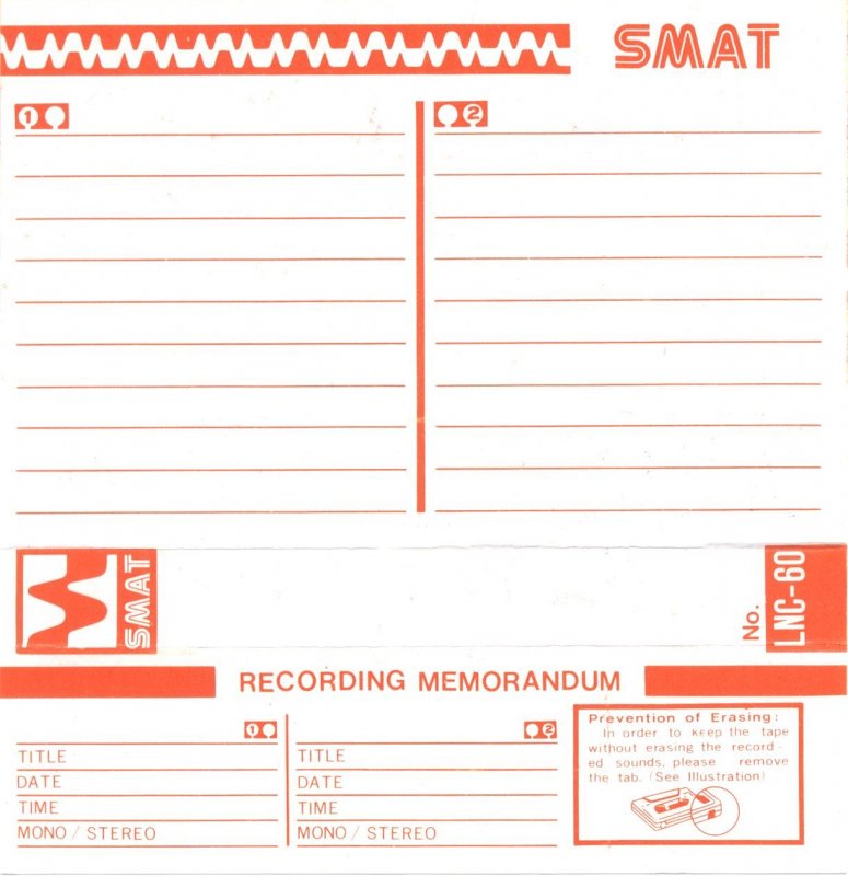 Compact Cassette Smat LN 60 Type I Normal 1976 Europe