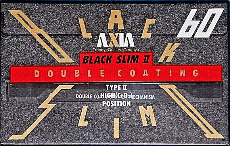 Compact Cassette AXIA Black Slim II 60 "BLACK2 S 60" Type II Chrome 1991 Japan