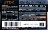 Compact Cassette TDK MA 46 "MA-46M" Type IV Metal 1990 Japan