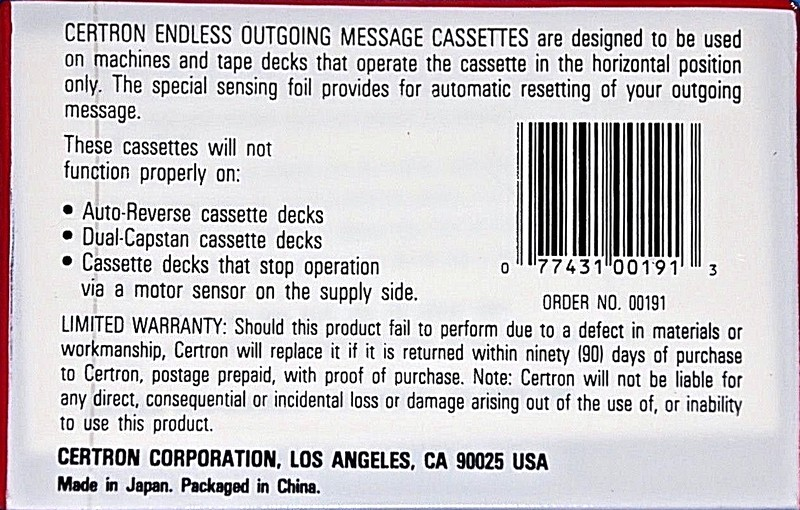 Compact Cassette:  Certron -  30