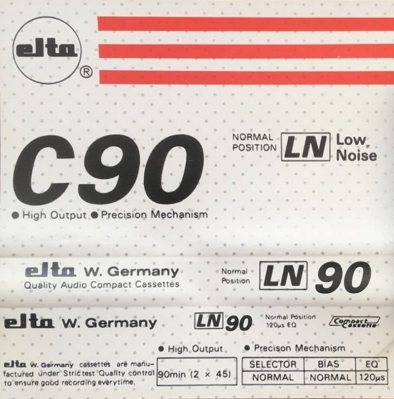 Compact Cassette Elta 90 "LN" Type I Normal 1992 Europe