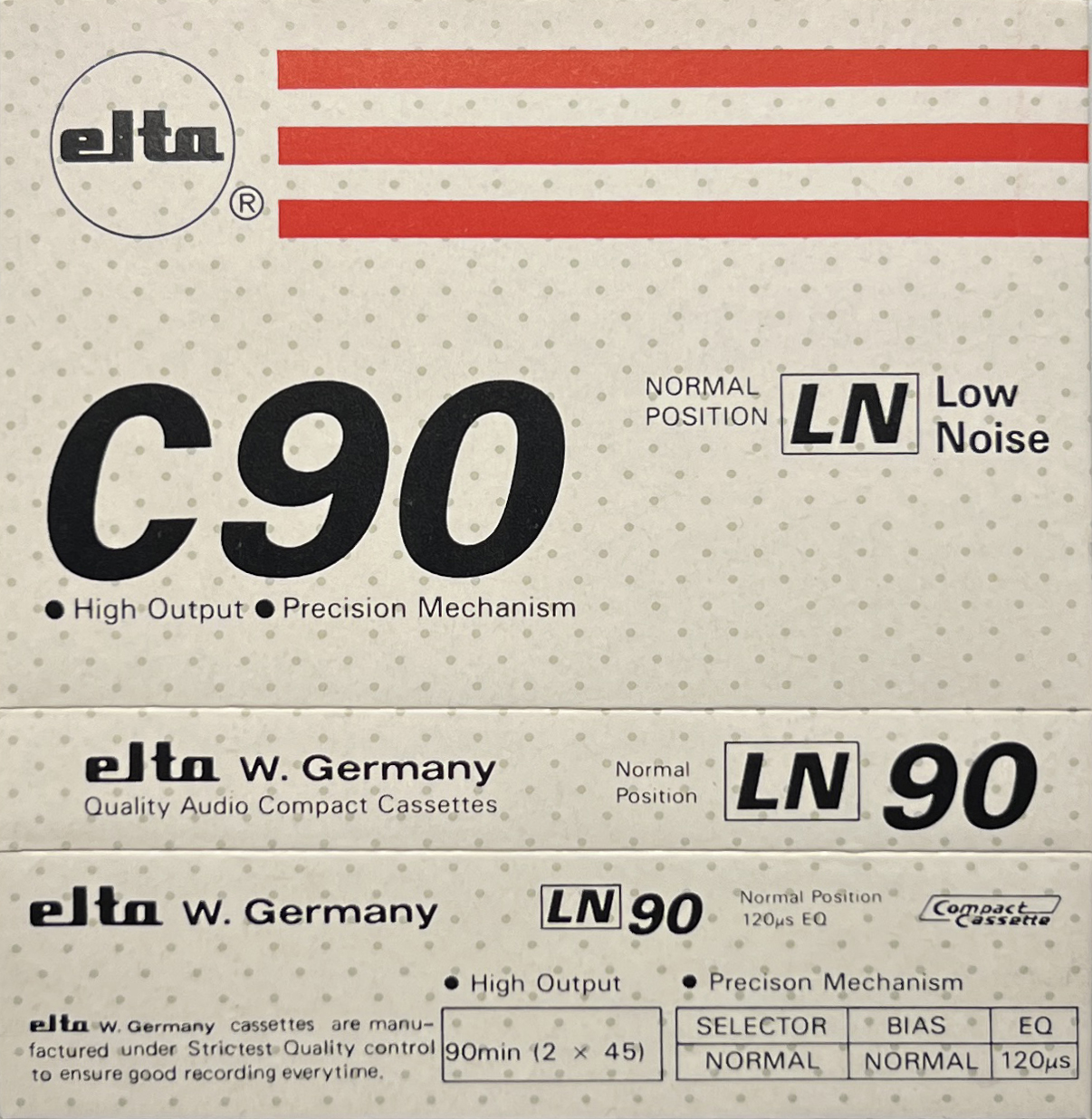 Compact Cassette Elta 90 "LN" Type I Normal 1992 Europe