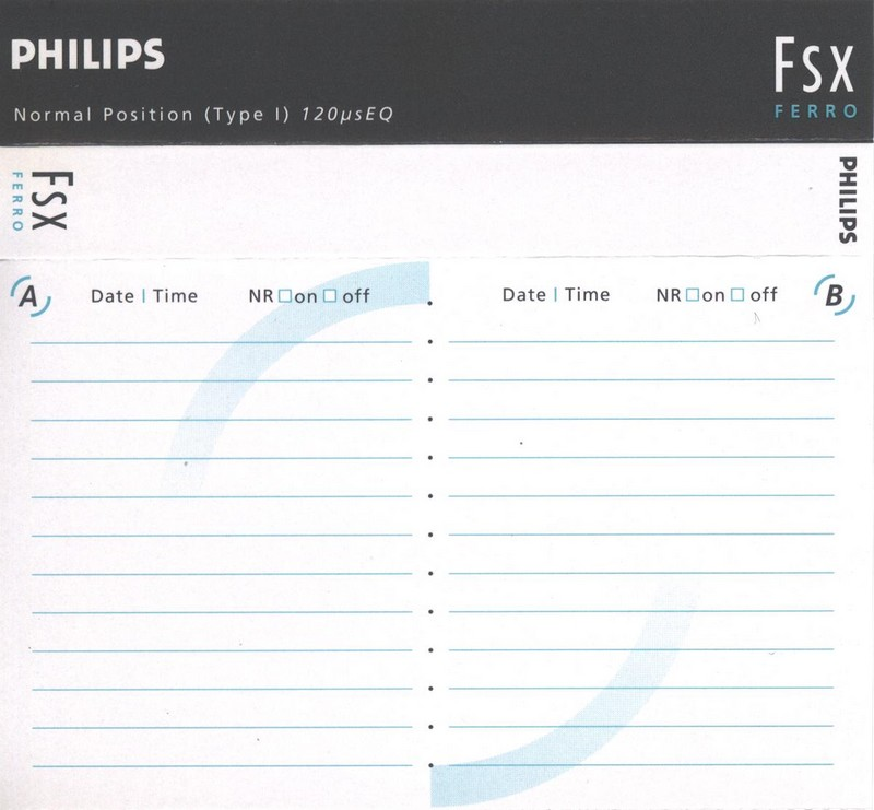 Compact Cassette Philips FSX 60 Type I Normal 1990 Europe