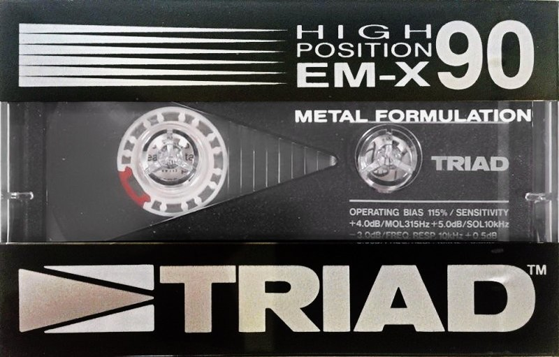 Compact Cassette Triad EM-X 90 Type II Chrome 1986 North America