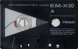 Compact Cassette Triad EM-X 90 Type II Chrome 1986 North America