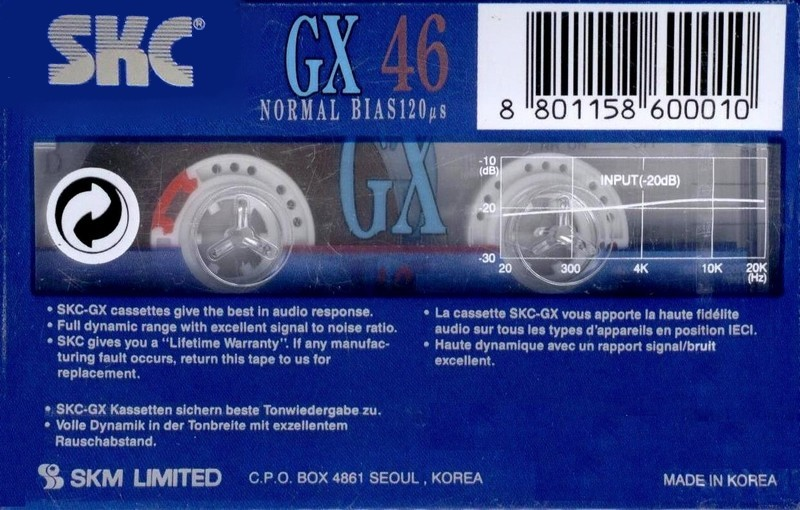 Compact Cassette: Sunkyong Magnetic Limited (SKM) SKC - GX 46