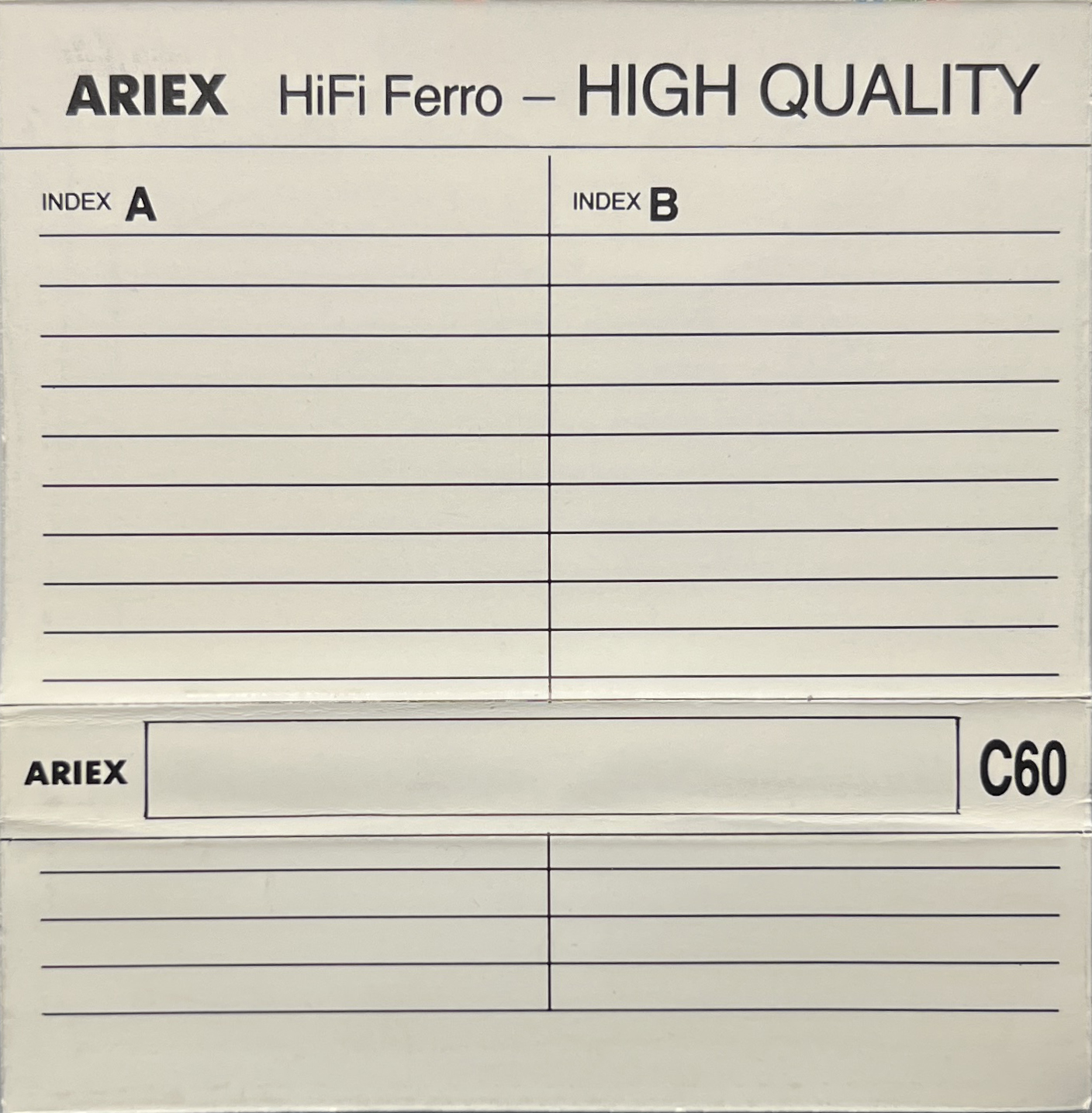 Compact Cassette Ariex 60 Type I Normal 1979 Germany