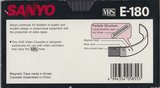 VHS, Video Home System Sanyo 180 Type I Normal Europe