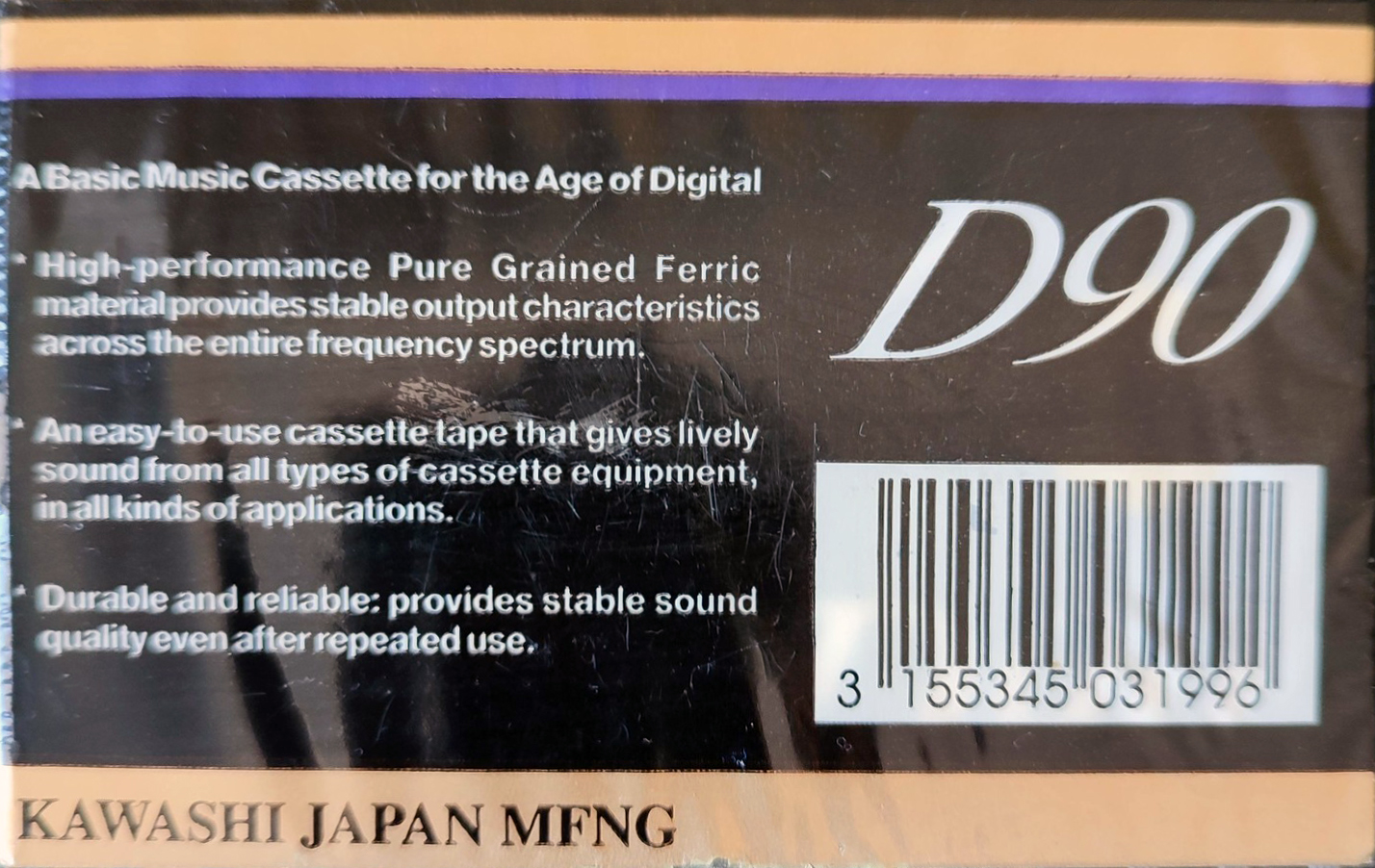 Compact Cassette Kawashi D 90 Type I Normal 1996 Unknown Country