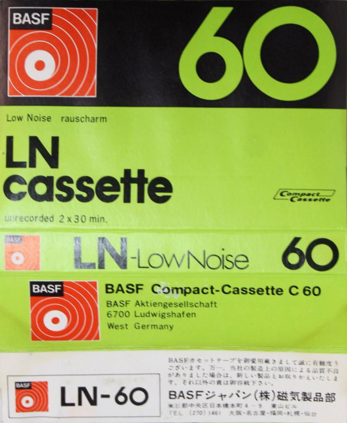 Compact Cassette BASF LN 60 Type I Normal 1974 Japan