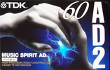 Compact Cassette TDK AD2 60 "AD2-60S" Type II Chrome 1997 Japan