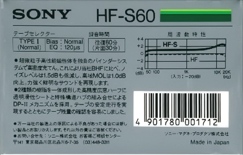 Compact Cassette: Sony  - HF-S 60