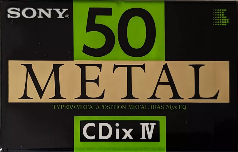 Compact Cassette Sony CDix IV 50 "CDIX4 50N" Type IV Metal 1990 Japan