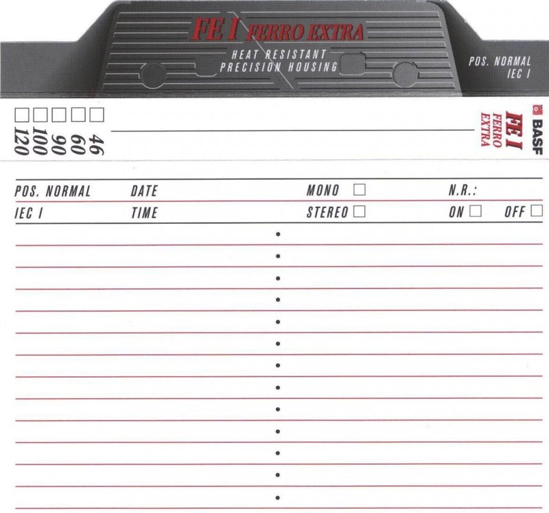 Compact Cassette: BASF  - FE I 100