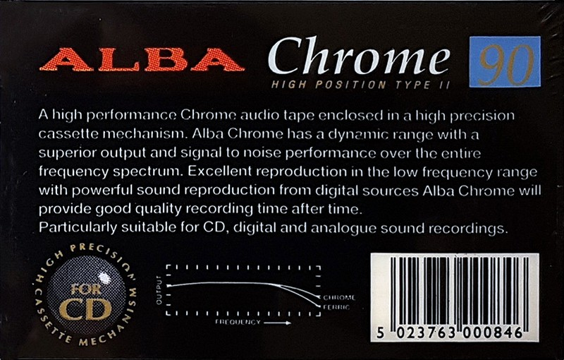 Compact Cassette Alba 90 Type II Chrome UK