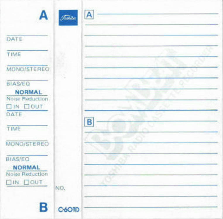 Compact Cassette Toshiba TD 60 Type I Normal 1977 Europe