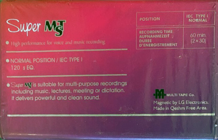 Compact Cassette Super MTS 60 Type I Normal Near East