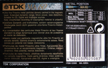 Compact Cassette TDK MA 60 "MA-60EA" Type IV Metal 1994 Europe