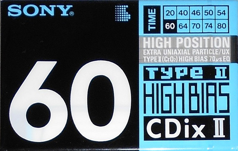 Compact Cassette Sony CDix II 60 Type II Chrome 1990 Japan