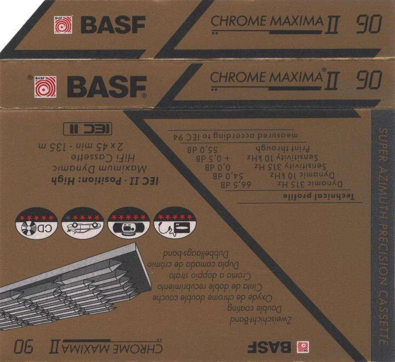 Compact Cassette BASF Chrome Maxima II 90 Type II Chrome 1991 Europe