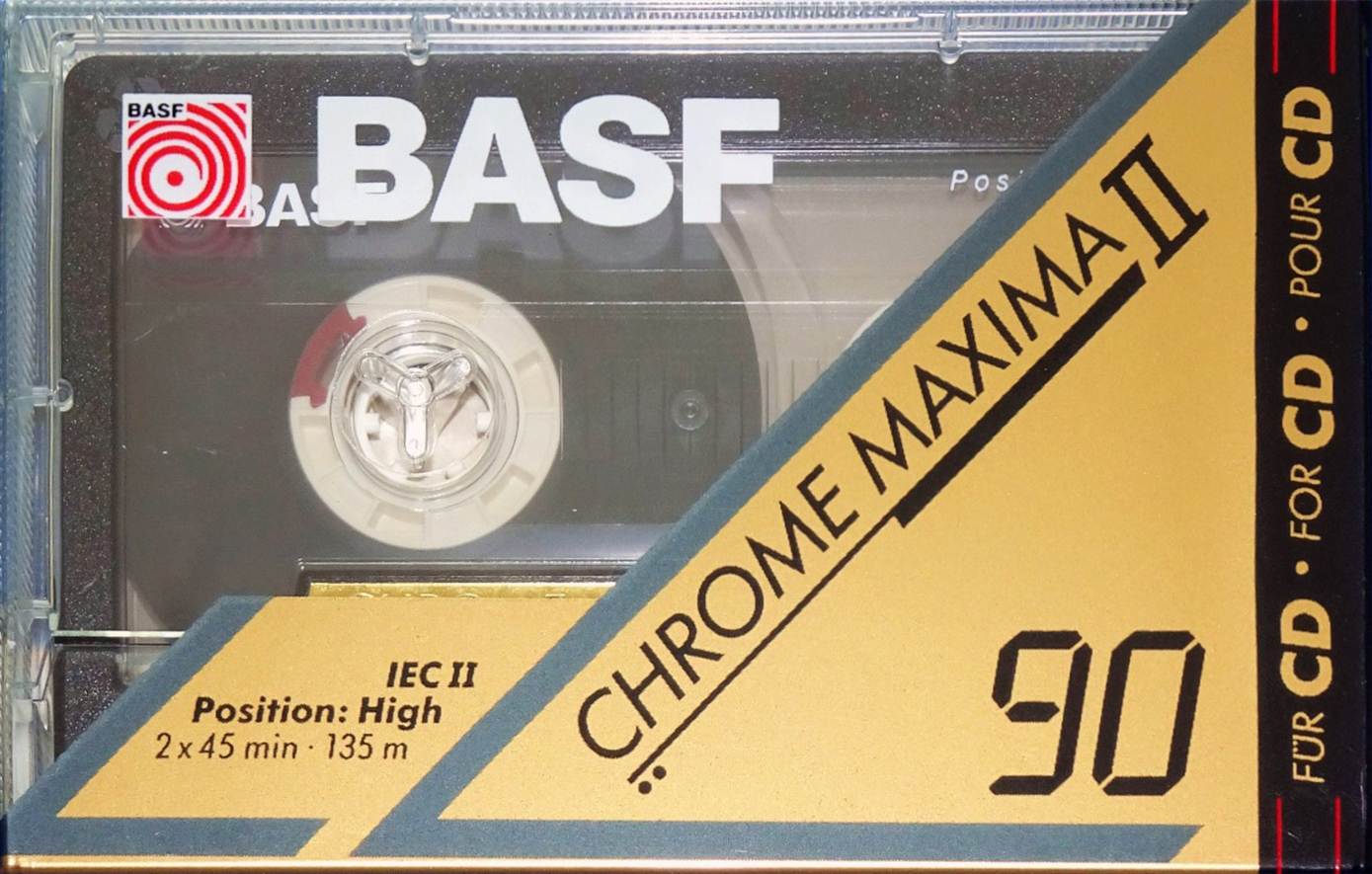 Compact Cassette BASF Chrome Maxima II 90 "with pic" Type II Chrome 1992 Europe