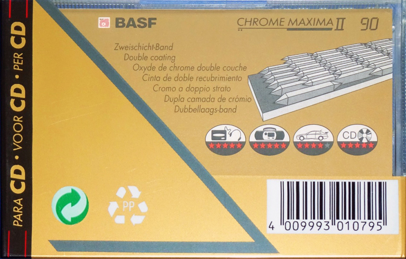 Compact Cassette BASF Chrome Maxima II 90 "with pic" Type II Chrome 1992 Europe