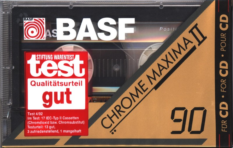 Compact Cassette BASF Chrome Maxima II 90 Type II Chrome 1991 Europe