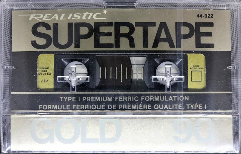 Compact Cassette SUPERTAPE Gold 90 "44-922" Type I Normal 1986 USA