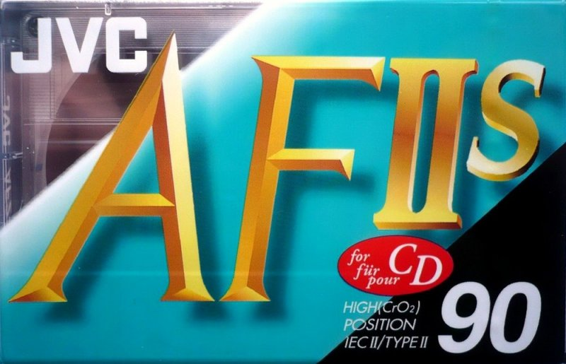 Compact Cassette JVC AFIIs 90 "AF2-S90B" Type II Chrome 1992 North America