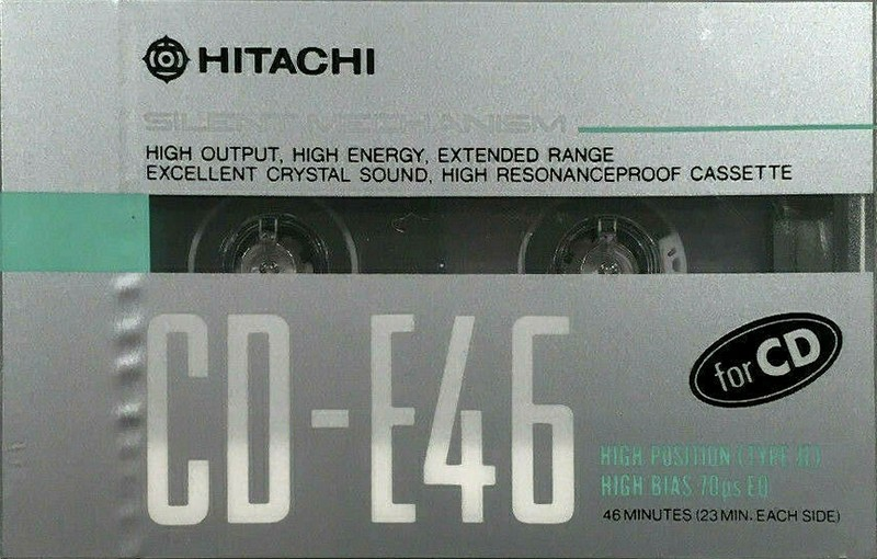 Compact Cassette Hitachi CD-E 46 Type II Chrome 1988 Japan