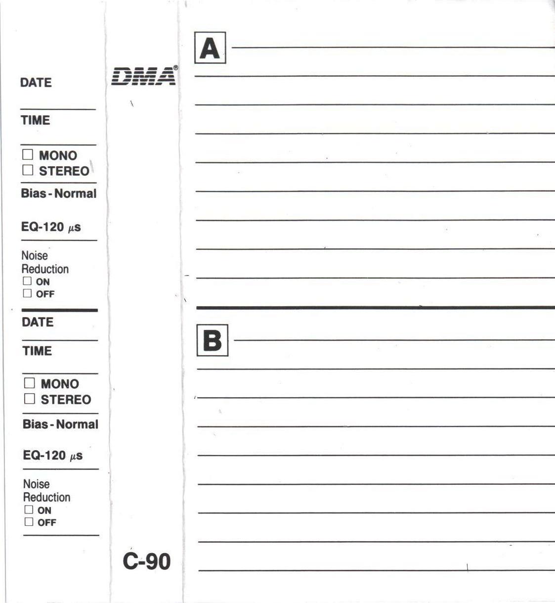 Compact Cassette DMA 90 "FX-1" Type I Normal Spain