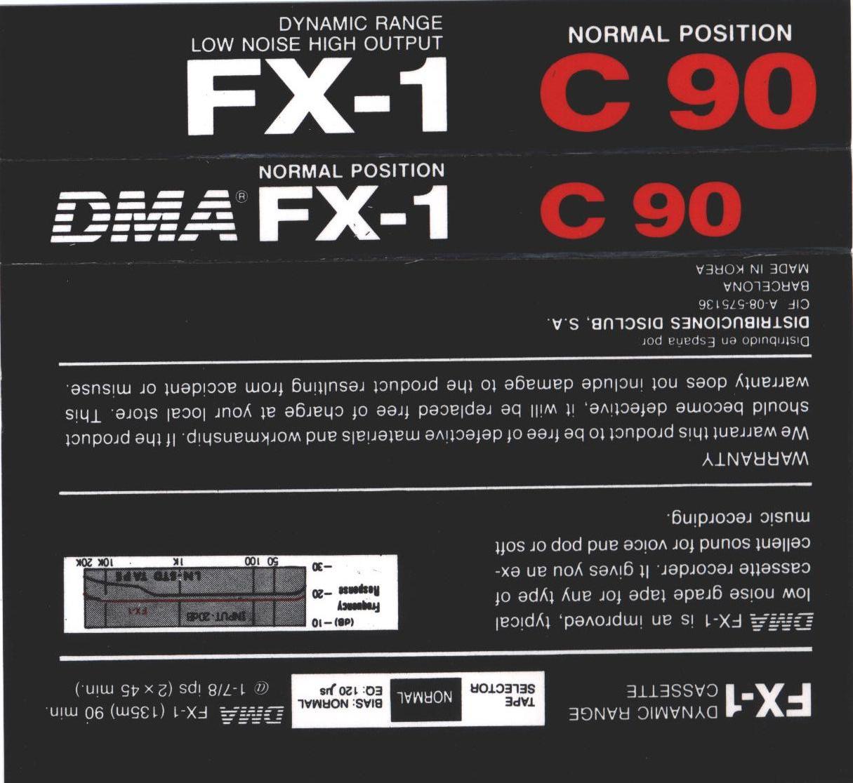 Compact Cassette DMA 90 "FX-1" Type I Normal Spain