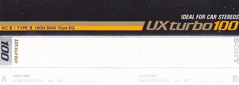 Compact Cassette Sony UX turbo 100 Type II Chrome 1990 North America