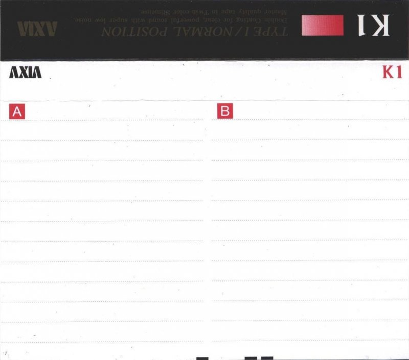 Compact Cassette AXIA K1 70 "K1B 70" Type I Normal 1995 Japan