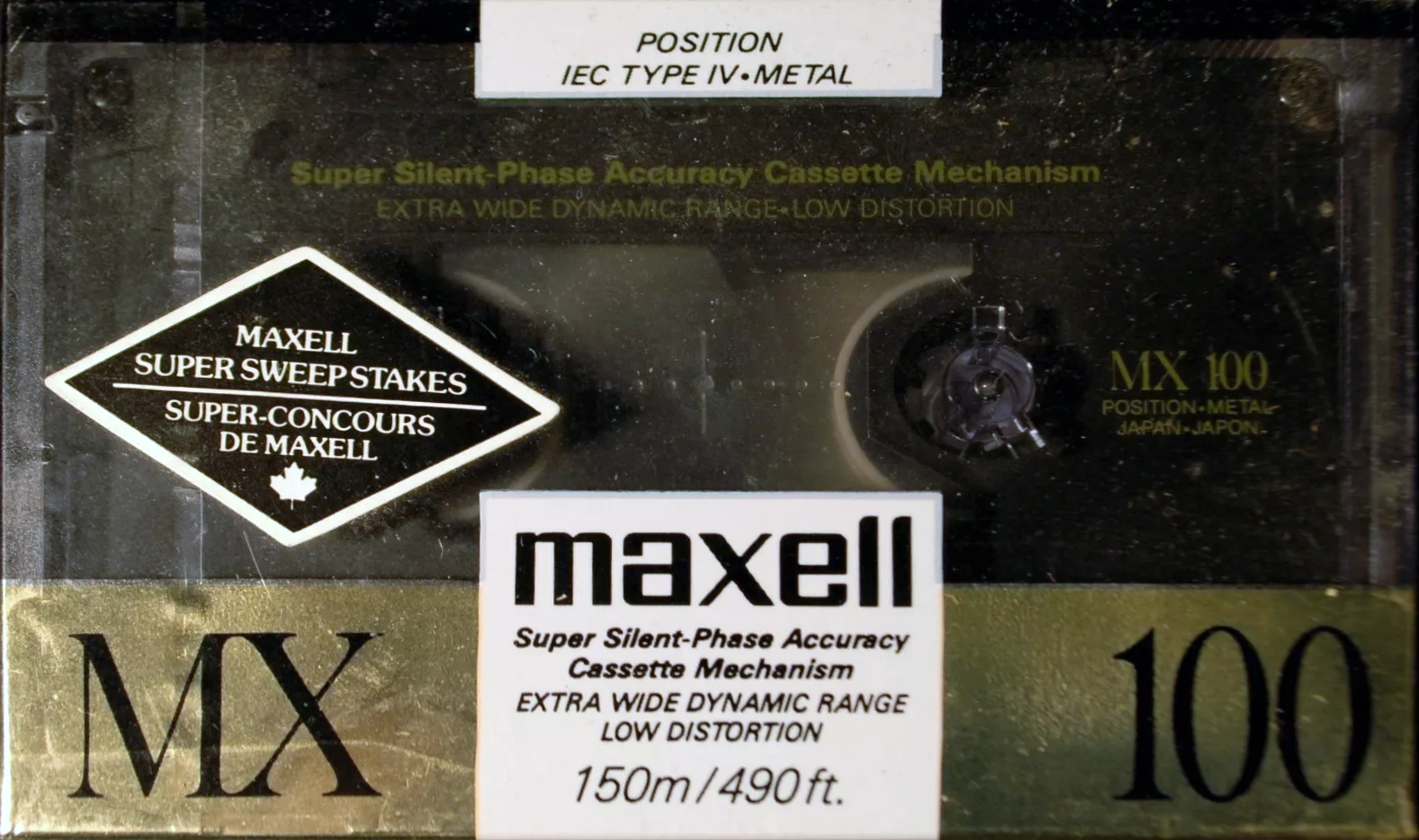Compact Cassette Maxell MX 100 Type IV Metal 1988 North America