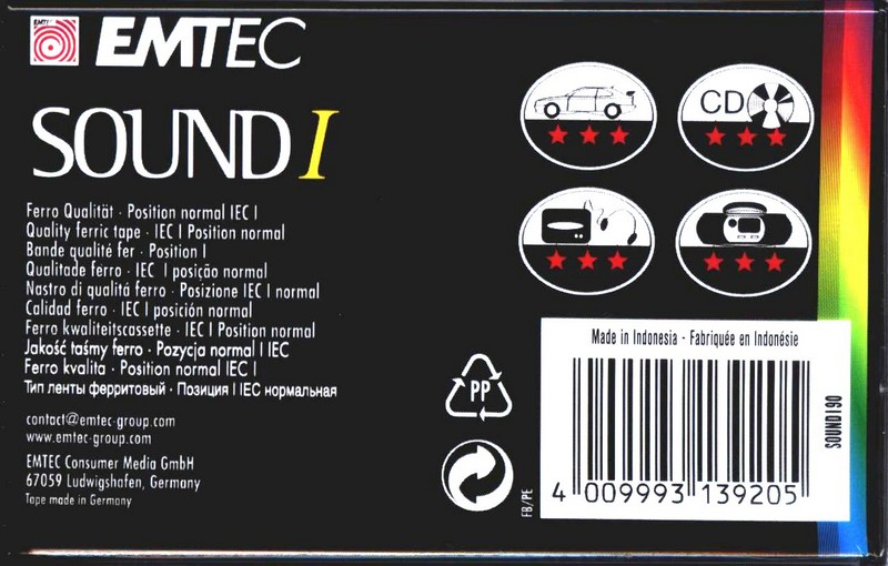 Compact Cassette: EMTEC Emtec - Sound I 90