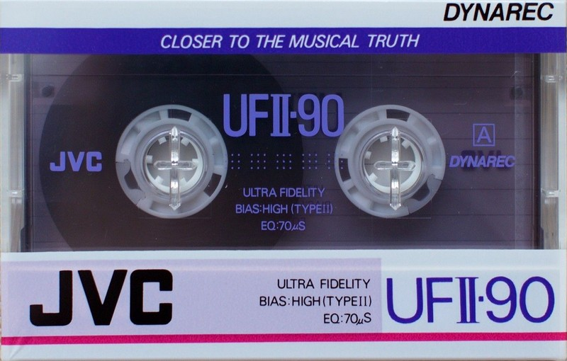 Compact Cassette JVC UFII 90 "Dynarec" Type II Chrome 1988 North America