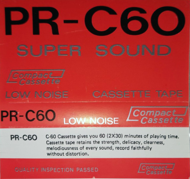 Compact Cassette Super Sound 60 "PR-C60" Type I Normal Unknown Country