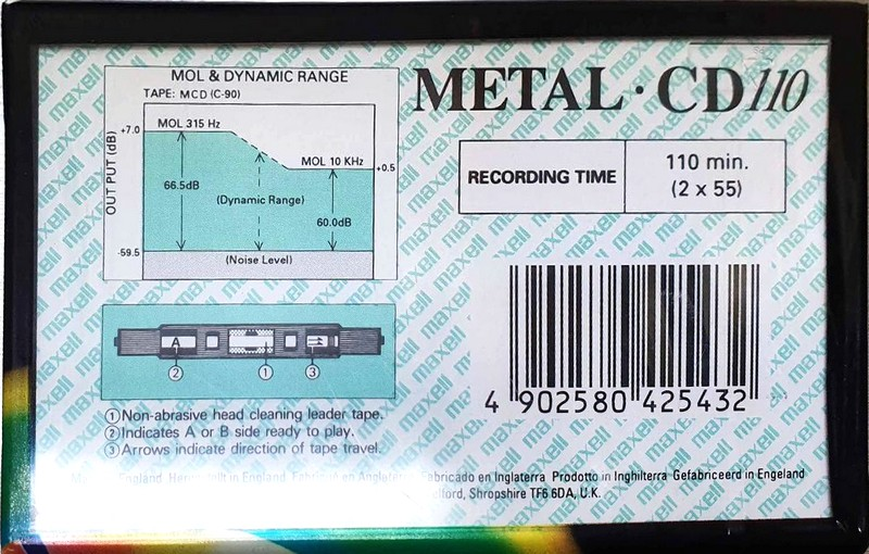 Compact Cassette Maxell Metal CD 110 Type IV Metal 1996 Europe