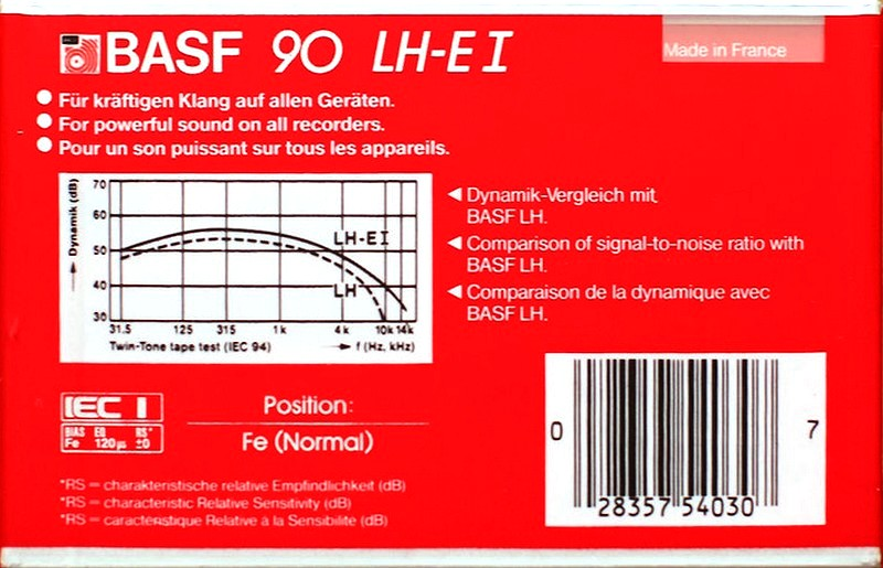 Compact Cassette: BASF  - LH Extra I 90