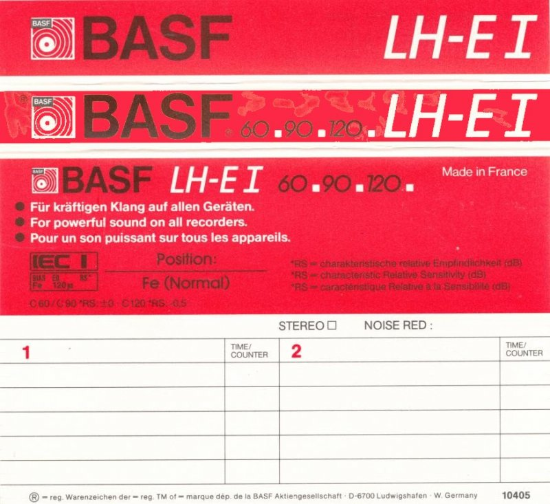 Compact Cassette: BASF  - LH Extra I 90