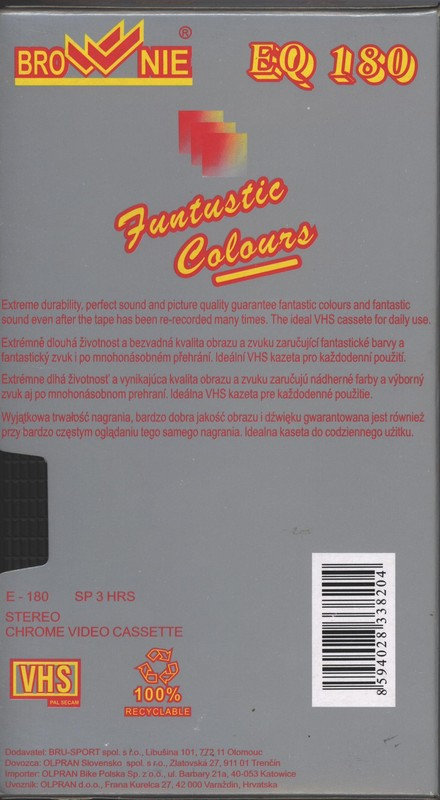VHS, Video Home System Brownie EQ 180 Type II Chrome 2002 East Europe