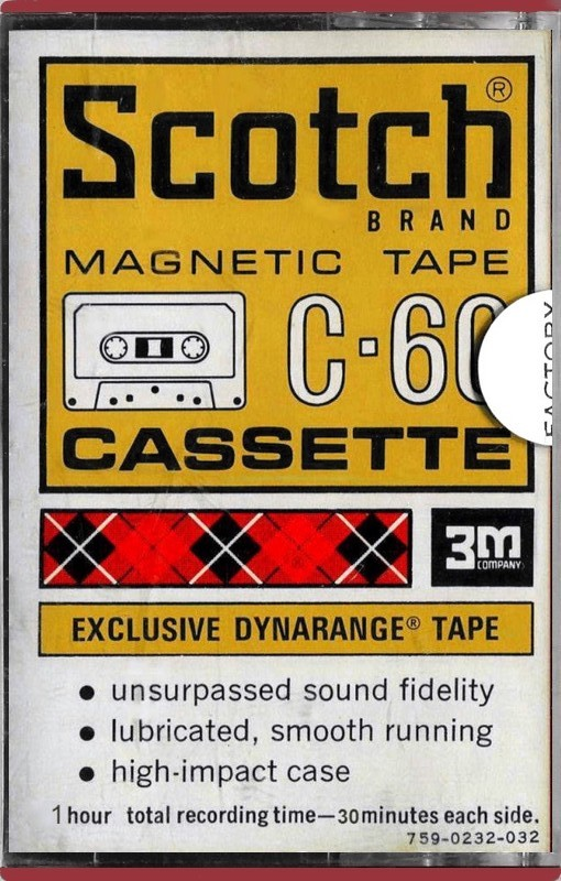 Compact Cassette Scotch Dynarange 60 Type I Normal 1970 USA