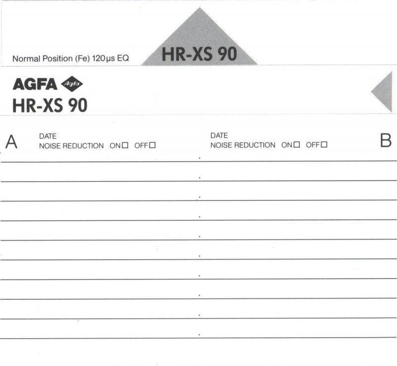 Compact Cassette: AGFA  - HR-XS 90