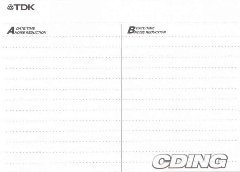 Compact Cassette TDK CDing 1 120 "CD1-120T" Type I Normal 1999 Japan